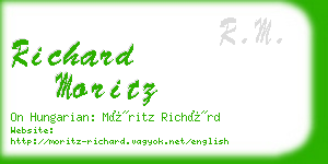 richard moritz business card